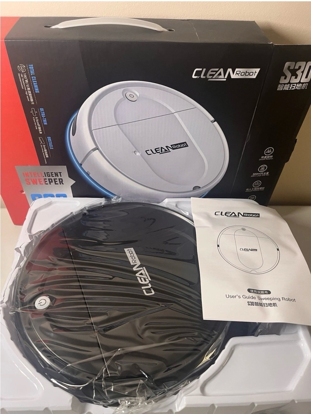 Black Intelligent Sweeper - Automatic Floor Cleaning Robot